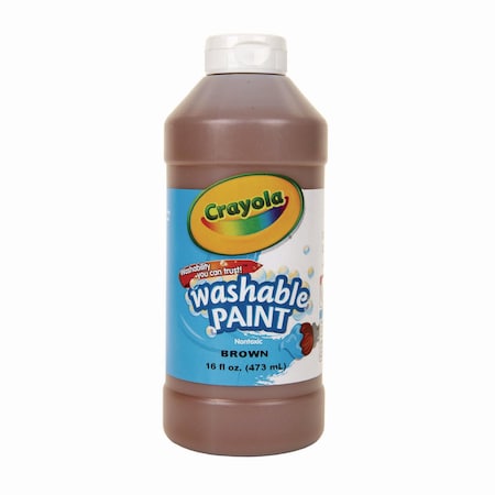Crayola Washable Paint, Brown, 16 oz Bottle 54-2016-007